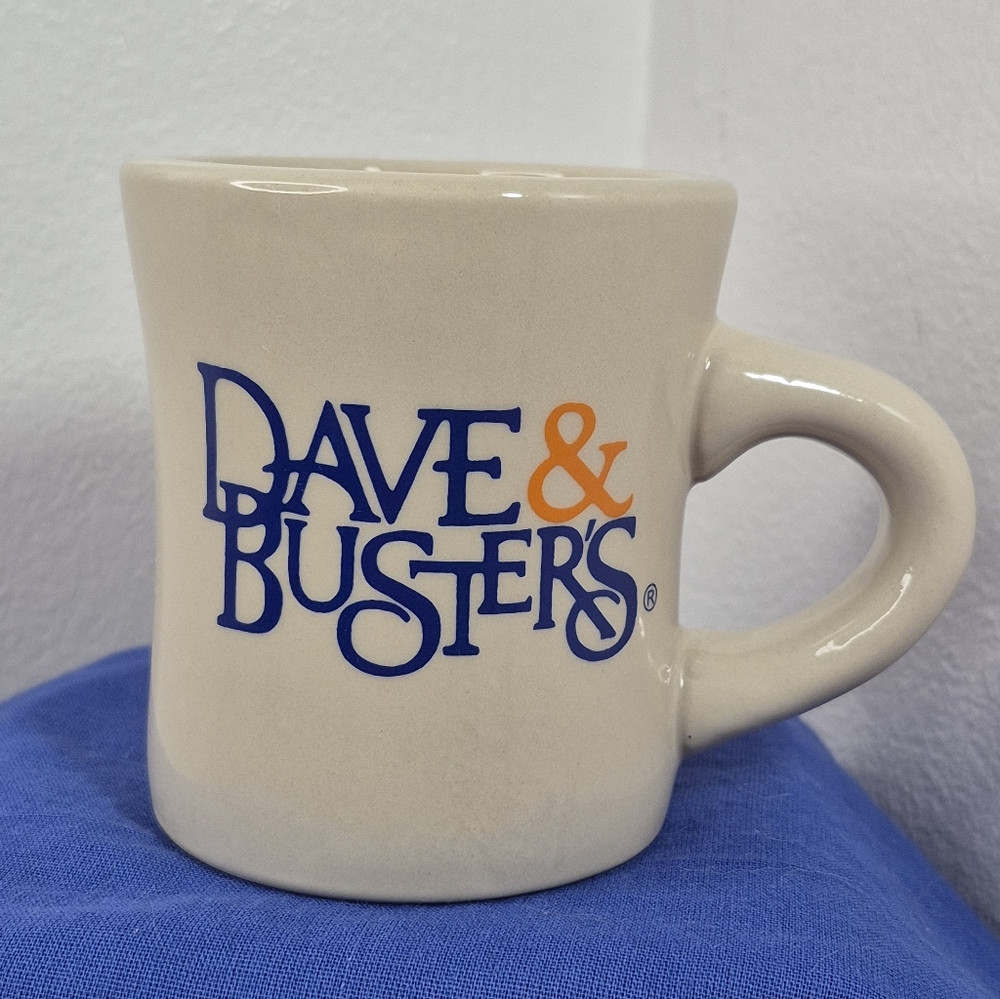 Dave & Buster's Heavy Ceramic Diner-Style Coffee Mug 9 oz